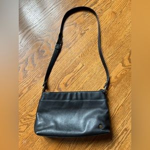 Vintage Etienne Aigner Black Leather Classic Minimalist Crossbody Shoulder Bag